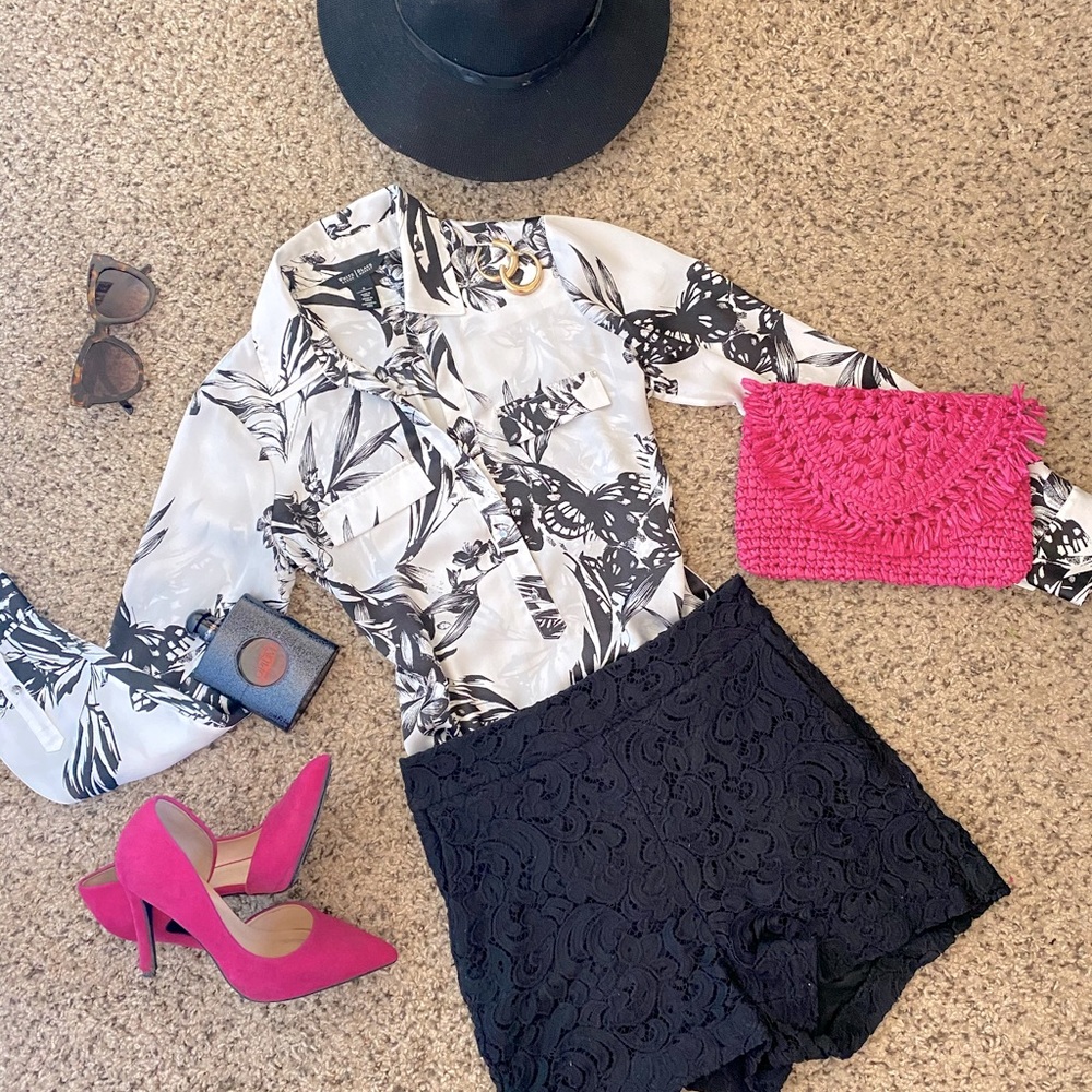 White House Black Market floral blouse